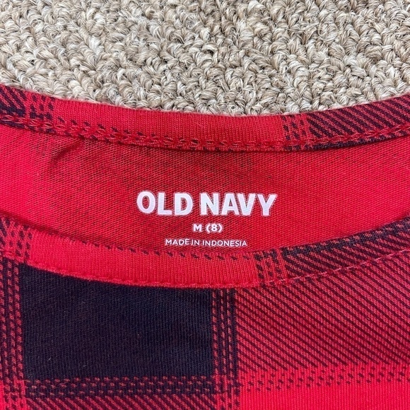 Old Navy: Red & Black Plaid Dress, Girls Size (M / 8) - Picture 3 of 6